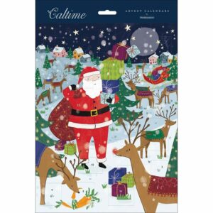 Father Christmas and Reindeer Portrait Traditional Advent Calendar