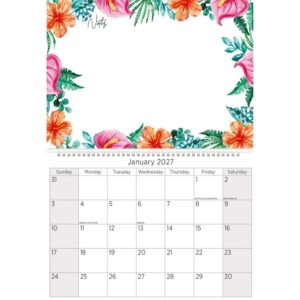 Floral Border Memo Calendar 2027