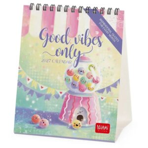 Good Vibes Only Easel Desk Calendar 2027