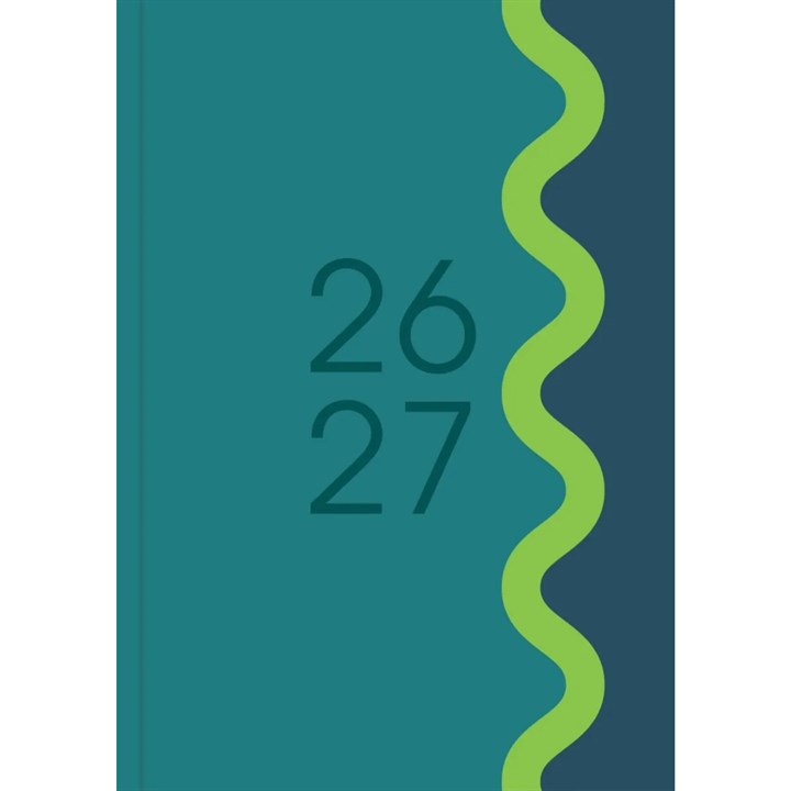 Green Vibrant Academic Day To View A5 Diary 2026 - 2027