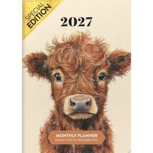 Highland Cow Monthly A6 Diary 2026 - 2027