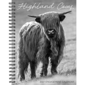 Highland Cows Black & White A5 Diary 2027