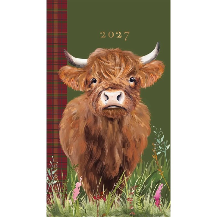 Highland Cows Slim Diary 2027