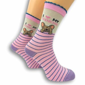 I Heart My Frenchie Socks - Size 4 - 8