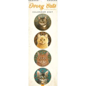 Ivory Cats Slim Calendar 2027