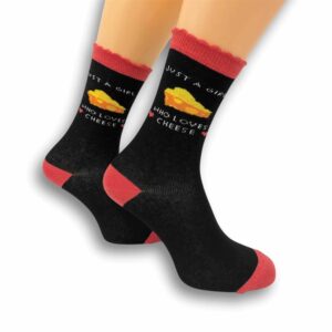 Just a Girl Who Loves Cheese Socks - Size 4 - 8