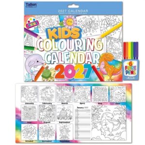 Kids Colouring A4 Calendar 2027