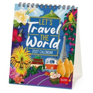 Let's Travel The World Easel Desk Calendar 2027