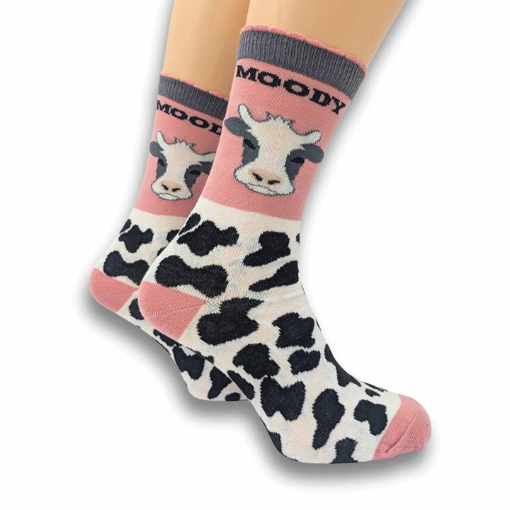 Moody Cow Socks - Size 4 - 8