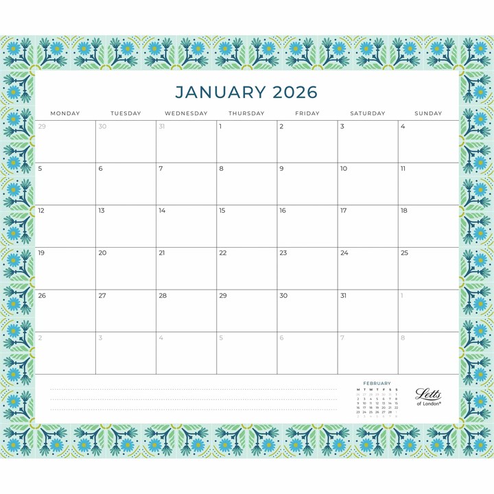 Mosaic Border Calendar 2026