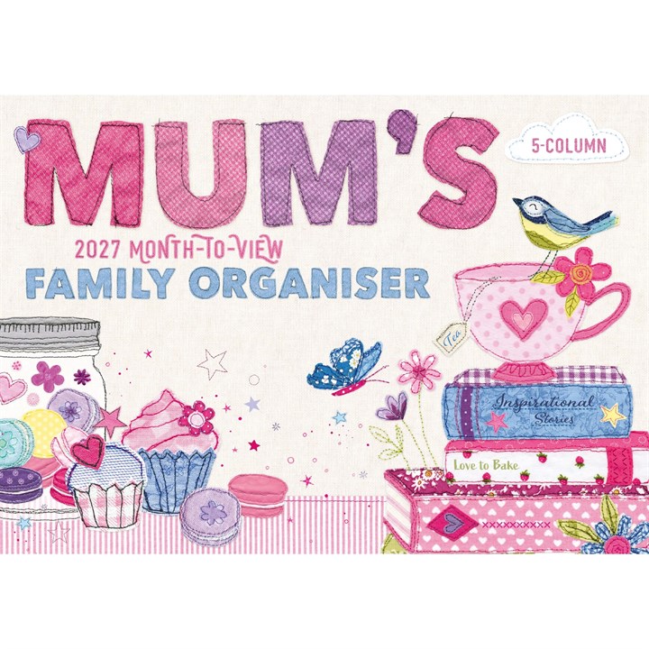 Mum's Fabric & Buttons A4 Family Organiser 2027