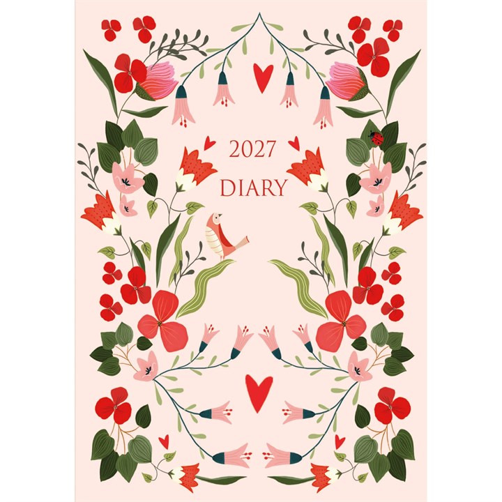 Pink Floral A6 Diary 2027