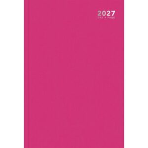 Pink Hardback Day To View A4 Diary 2027