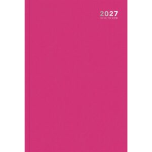 Pink Hardback Week To View A4 Diary 2027
