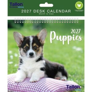 Puppies Easel Desk Calendar 2027