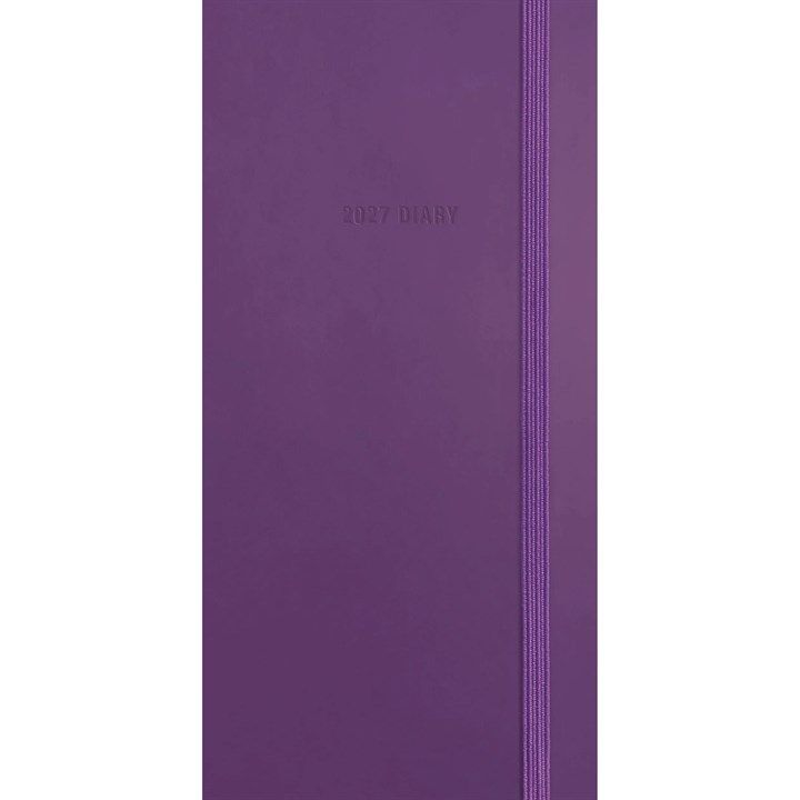 Purple Soft Touch Slim Diary 2027
