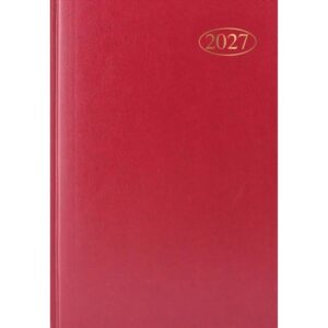 Red Hardback Day To View A5 Diary 2027