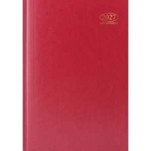 Red Hardback Day To View Appointment A4 Diary 2027