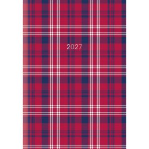 Red Tartan Print A5 Diary 2027