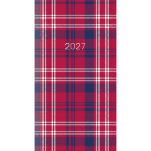 Red Tartan Slim Diary 2027