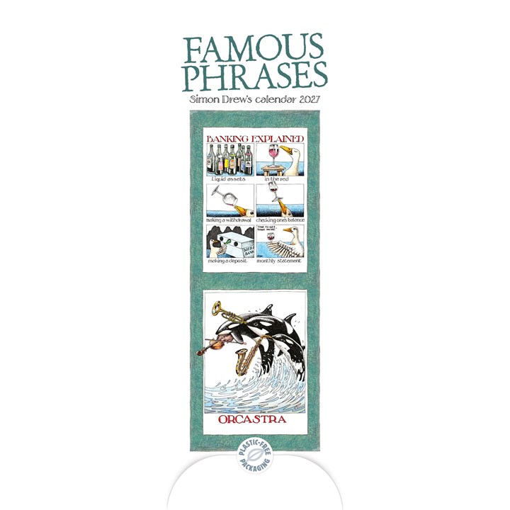 Simon Drew's Famous Phrases Slim Calendar 2027