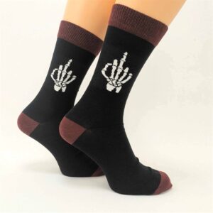 Skeleton Middle Finger Socks - Size 7 - 11
