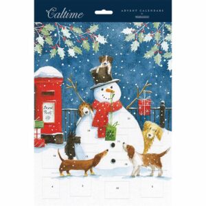 Snowman & Dog Friends Portrait Traditional Advent Calendar