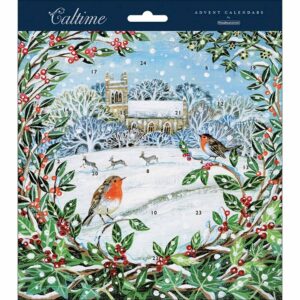 Snowy Church Scene Midi Square Traditional Advent Calendar