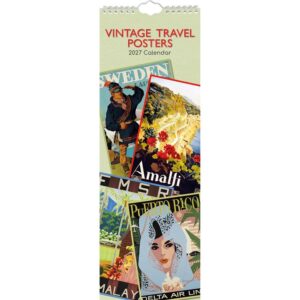 Vintage Travel Posters Slim Calendar 2027