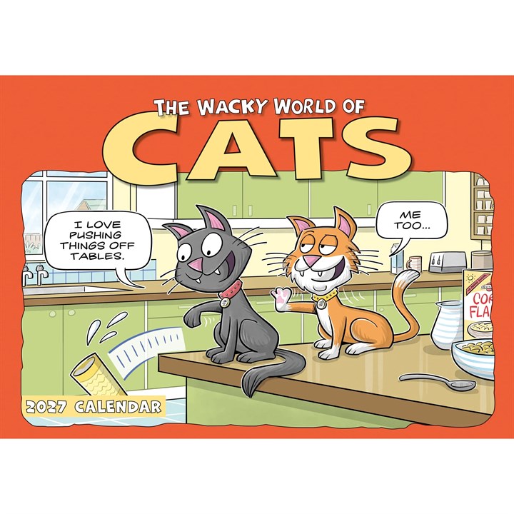 Wacky World of Cats A4 Calendar 2027