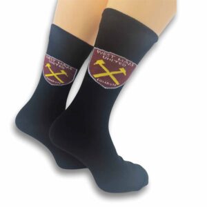 West Ham United FC Black Crest Socks - Size 7 - 11