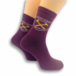 West Ham United FC Claret Crest Socks - Size 4 - 6