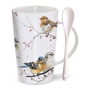Winter Birds Choco Latte Mug with Spoon