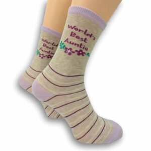 Worlds Best Auntie Socks - Size 4 - 8