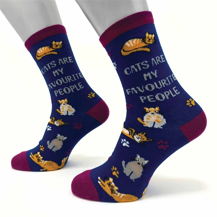 Cats Are My Favourite People Socks - Size 4 - 8