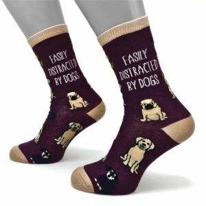 Easily Distracted By Dogs Socks - Size 4 - 8