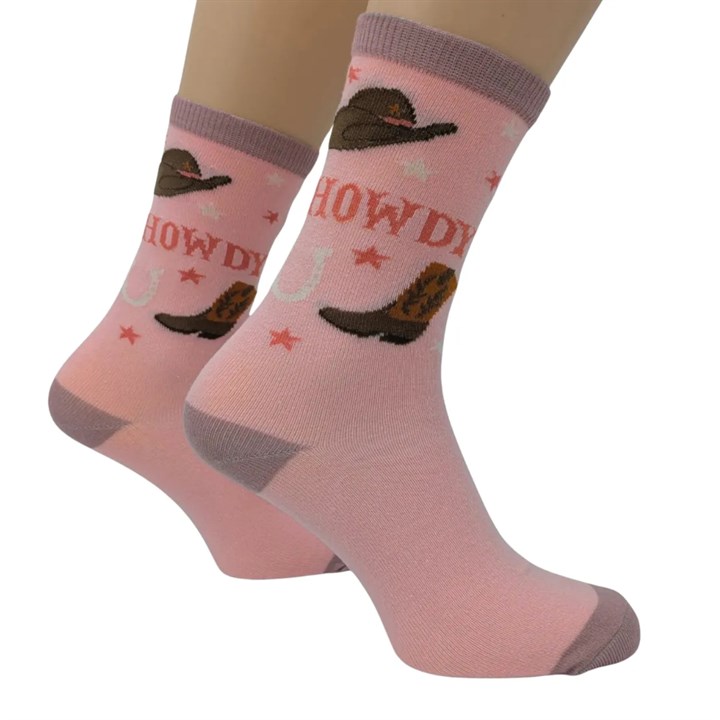 Howdy Cowgirl Socks - Size 4 - 8