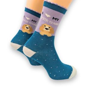 I Heart My Cocker Spaniel Socks - Size 4 - 8