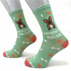 I Heart My French Bulldog Socks - Size 4 - 8