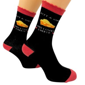 Just a Girl Who Loves Cheese Socks - Size 4 - 8