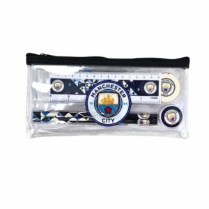 Manchester City FC Clear Pencil Case Stationery Set