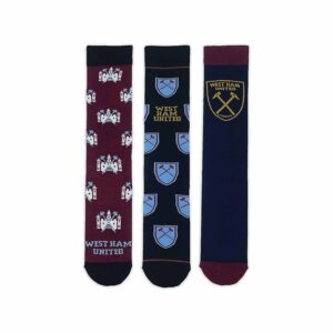 West Ham United FC 3 Pack Dress Socks - Size 6 - 11
