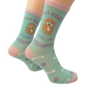 All I Need is Love and a Cockapoo Socks - Size 4 - 8
