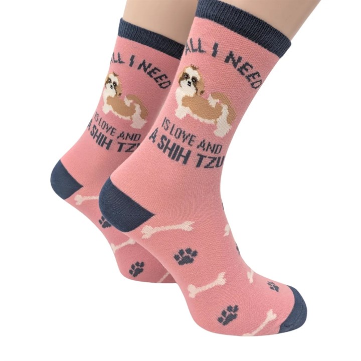 All I Need is Love and a Shih Tzu Socks - Size 4 - 8