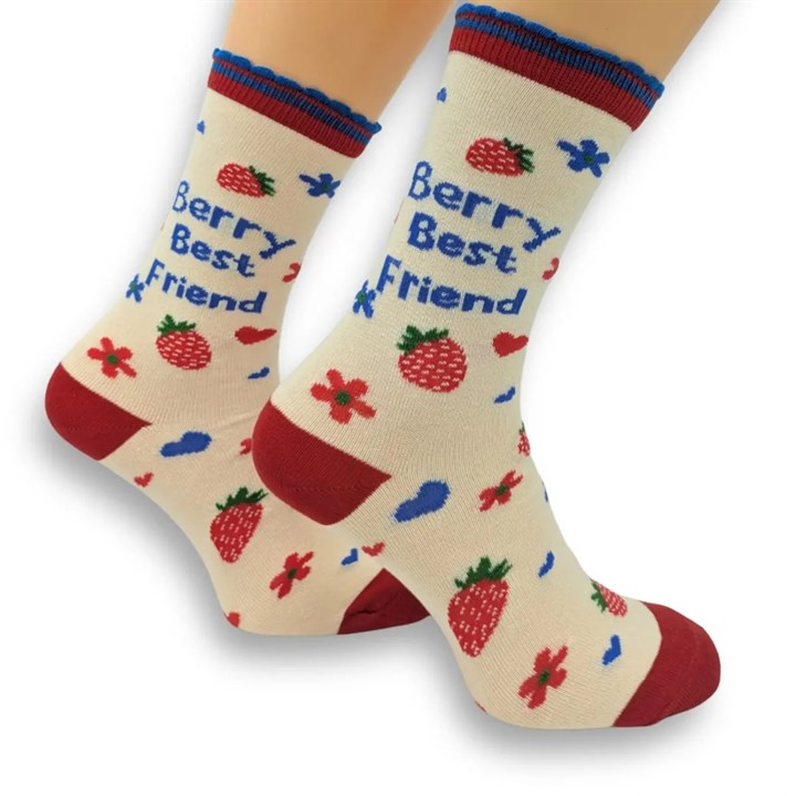 Berry Best Friend Socks - Size 4 - 8
