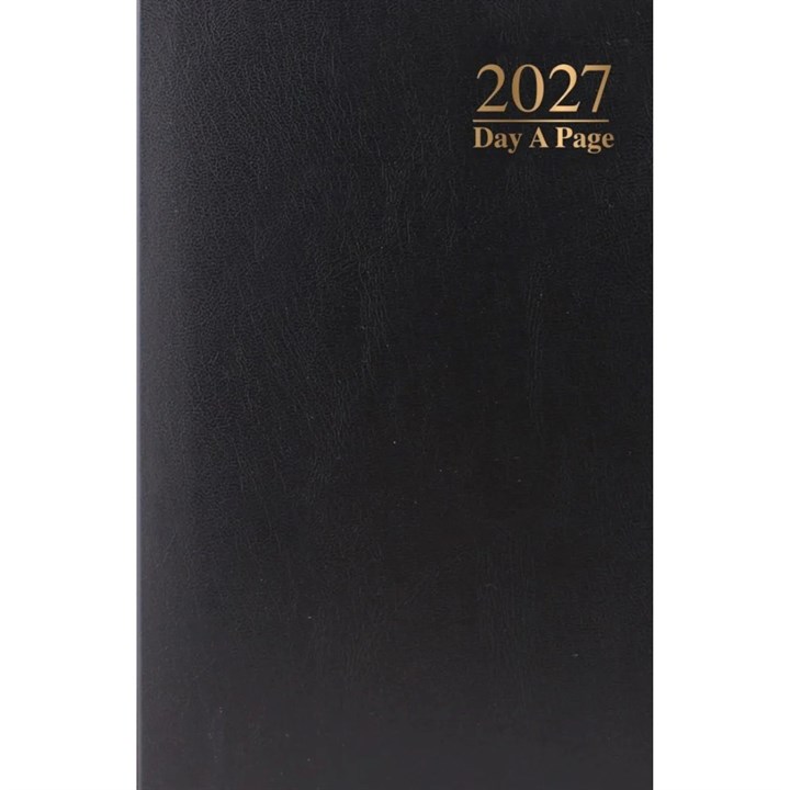 Black Hardback Day To View A6 Diary 2027