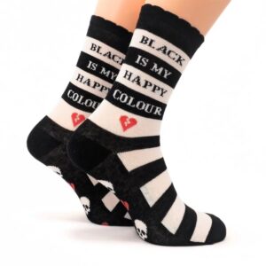 Black Is My Happy Colour Socks - Size 4 - 8