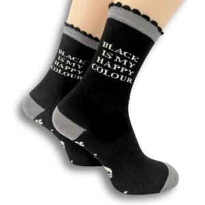 Black is my Happy Colour Socks - Size 4 - 8