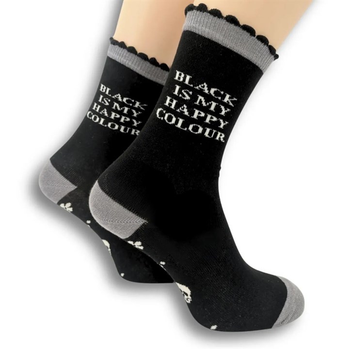 Black is my Happy Colour Socks - Size 4 - 8