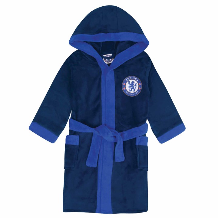 Chelsea FC Kids Navy Hooded Dressing Gown 7 - 8 Years